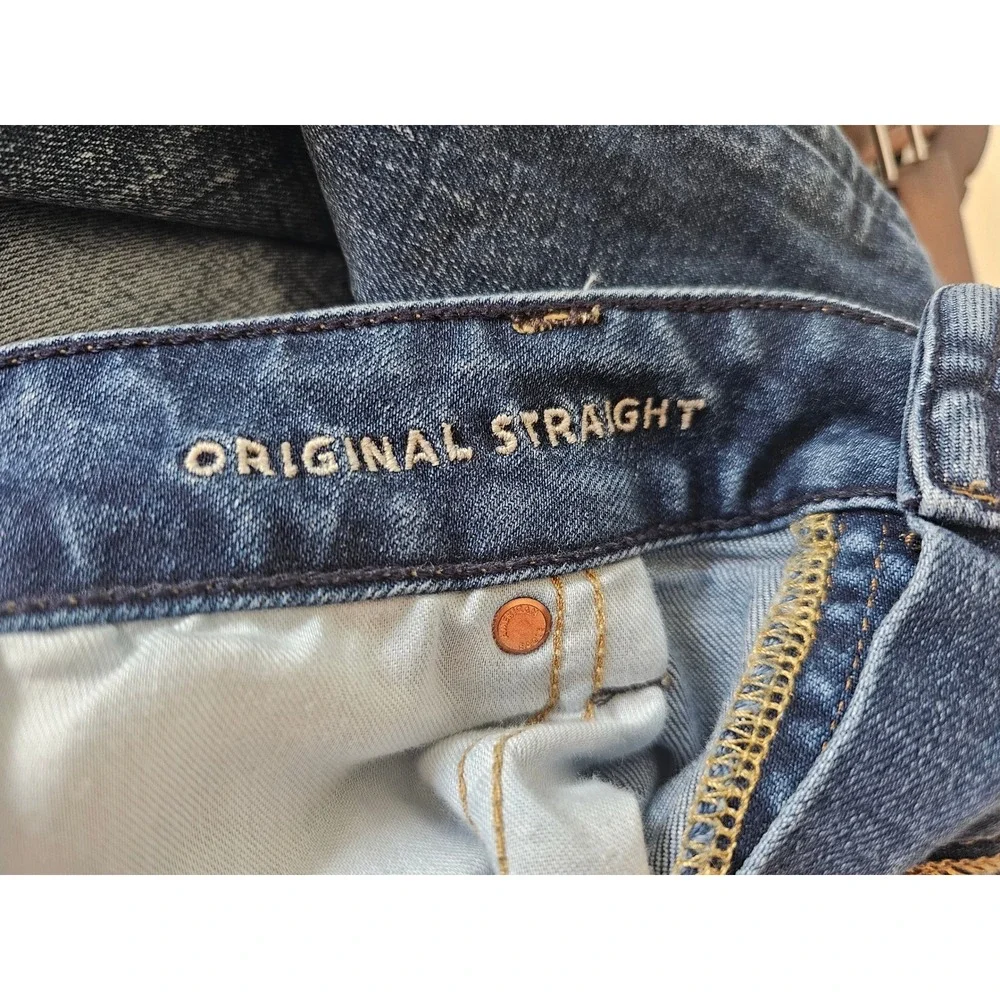[Rugged] American Eagle Original Straight Jeans Mens 38x32 Dark Wash Airflex+